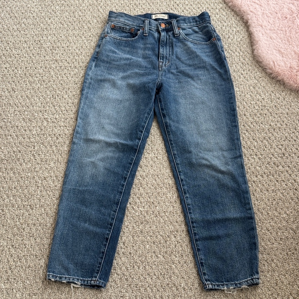 Madewell High Rise Classic Blue Women's The Momjean - size 26